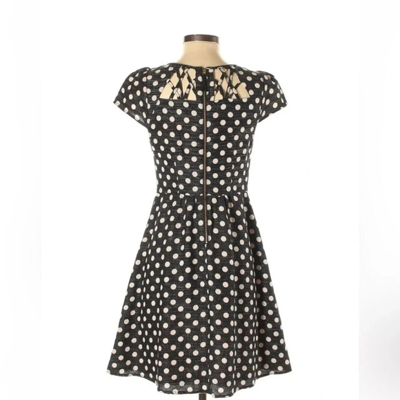 Anthropologie | Maeve | Grey Black Polka Dot Pinup  Nikola Dress Size 4 Small - Picture 4 of 5